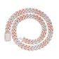 Two-tone rose gold 14mm moissanite Cuban chain, additional view