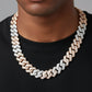 Two-tone rose gold 23mm moissanite Cuban chain