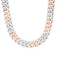 Two-tone rose gold 23mm moissanite Cuban chain, alternate view