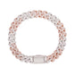 Two-tone rose gold moissanite solitaire Cuban bracelet