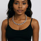 Two-tone rose gold moissanite heart Cuban link chain 10mm, worn