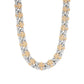 Two-tone yellow gold moissanite cross Cuban link chain