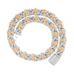 Two-tone yellow gold moissanite cross Cuban link chain, alternate view