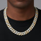 Two-tone yellow gold 12mm moissanite Cuban chain