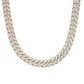 Two-tone yellow gold 12mm moissanite Cuban chain, alternate view