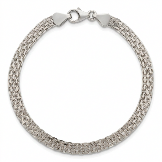 14K White Gold Bismark Bracelet, 5.1 mm