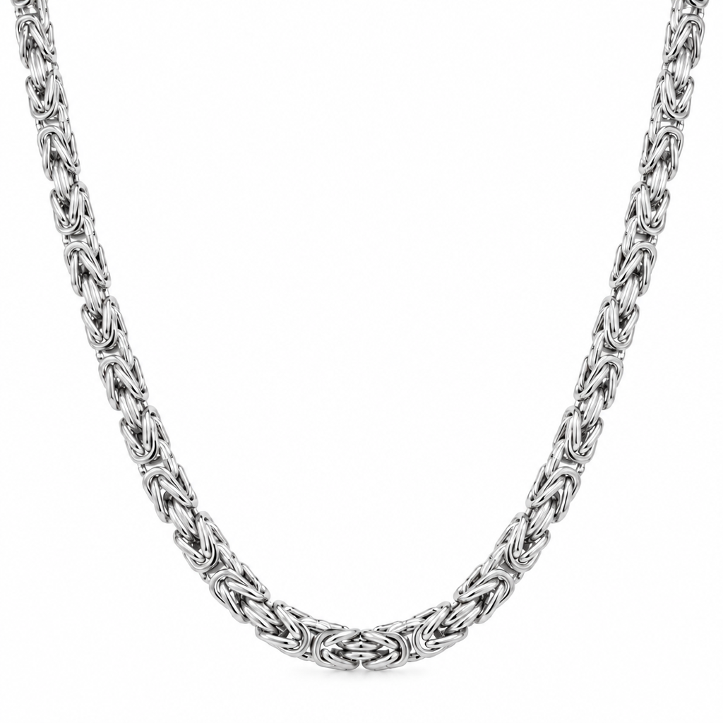 White gold Byzantine necklace, alternate view