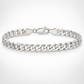 White gold Cuban curb link bracelet, detail view