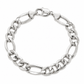 White gold Figaro bracelet, close-up of the links