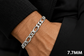 14K White Gold Solid Figaro Bracelet, side view