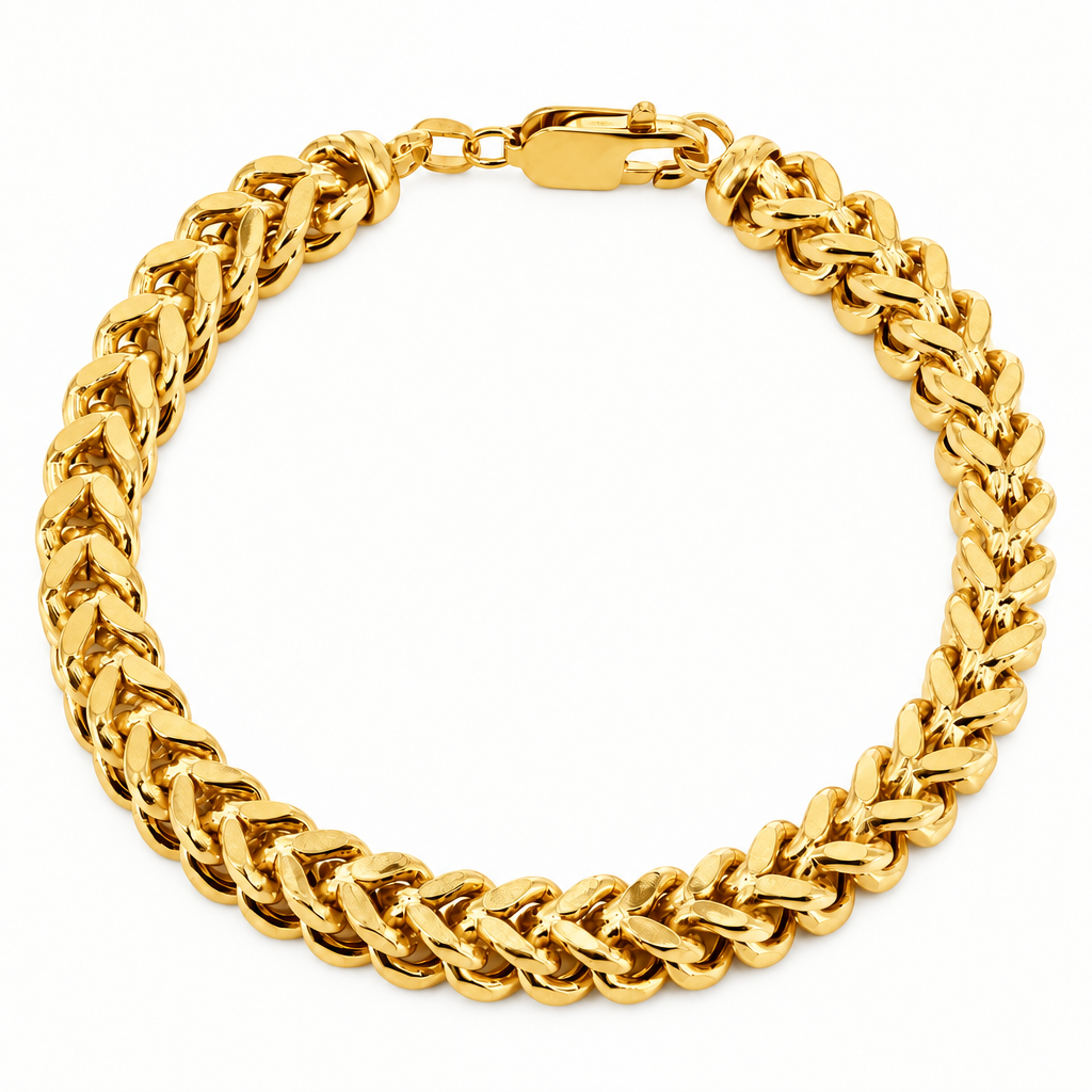 Gold Plated Sterling Silver Franco Bracelet