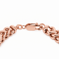 Rose Gold Plated Sterling Silver Franco Chain, detail view