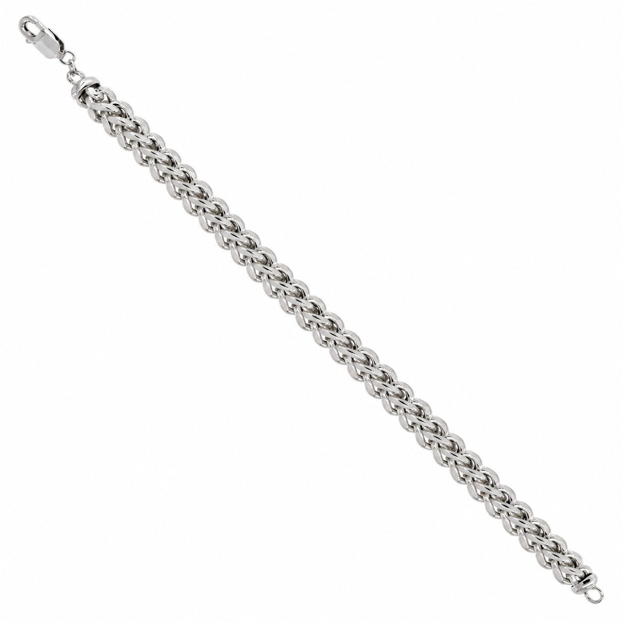 925 Sterling Silver Franco Bracelet, detail view