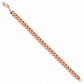 Rose Gold Plated Sterling Silver Franco Bracelet, close-up of the links