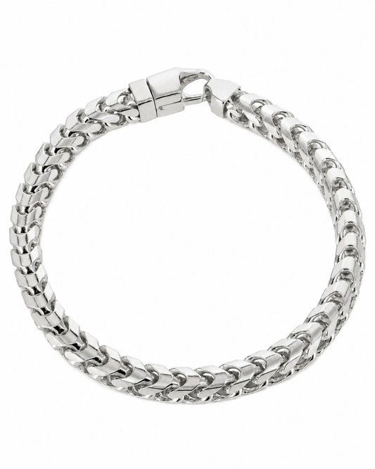 White gold Franco bracelet, side view