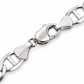 10K White Gold Solid Mariner Bracelet, close-up of the links