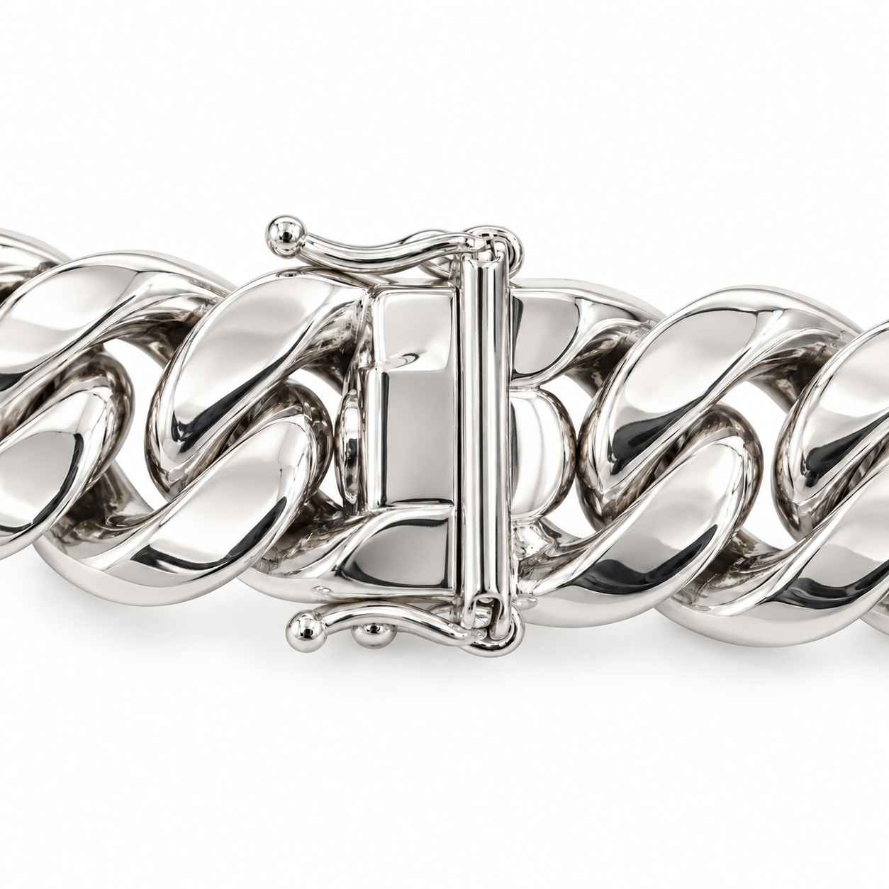 White gold Miami Cuban link bracelet, additional view