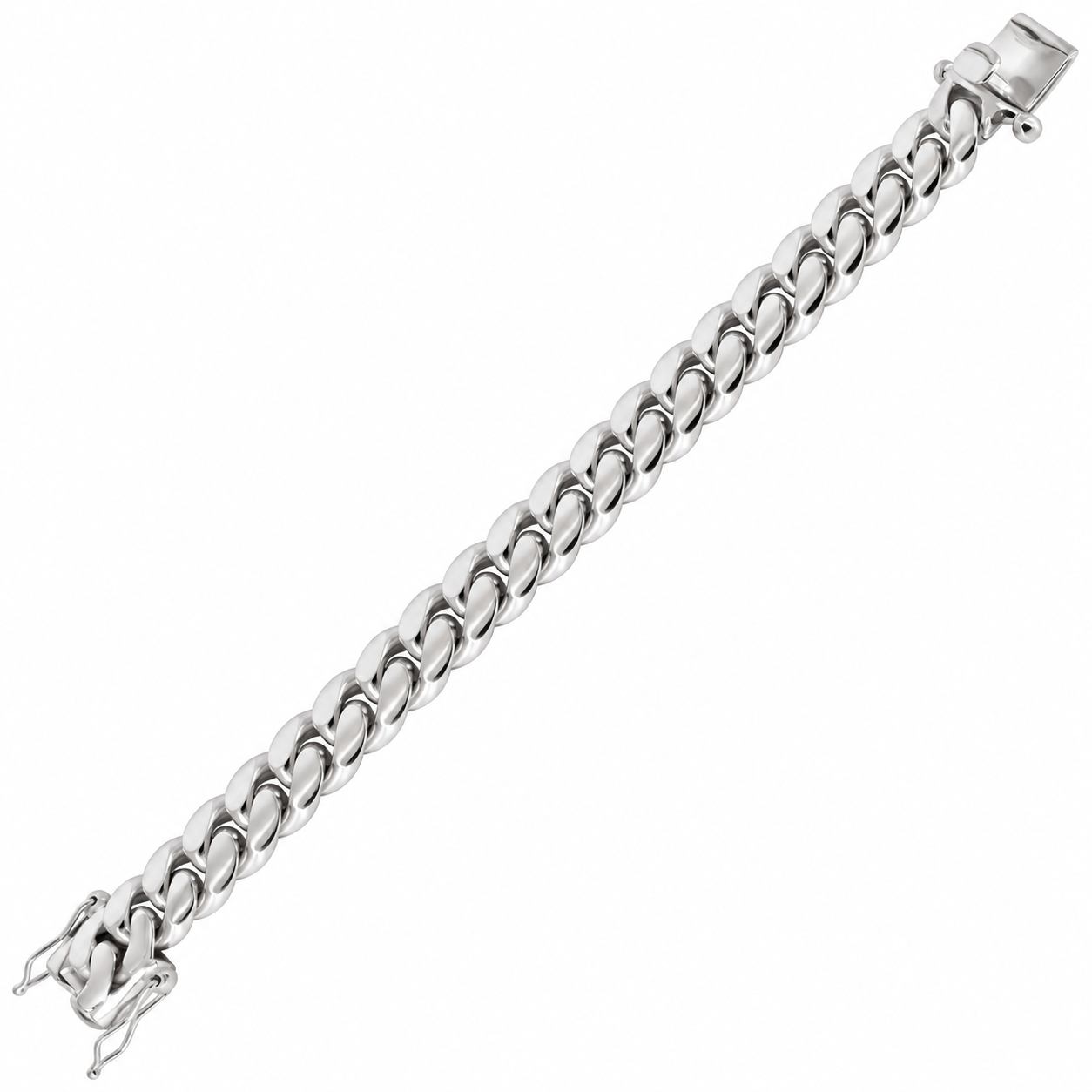 White gold Miami Cuban link bracelet