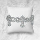 White gold moissanite 3D cross infinity bracelet, alternate view