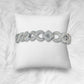 White gold moissanite baguette infinity bracelet, alternate view