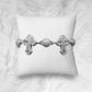 White gold moissanite bead ball cross bracelet, alternate view
