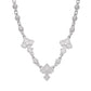 White gold moissanite bead cross rosary chain