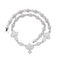 White gold moissanite bead cross rosary chain, alternate view