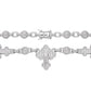 White gold moissanite bead cross rosary chain, additional view