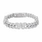 White gold moissanite butterfly Cuban link bracelet 12mm