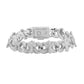 White gold moissanite cross Cuban link bracelet
