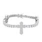 White gold moissanite cross tennis bracelet