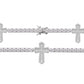 White gold moissanite cross tennis bracelet, alternate view