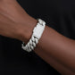 White gold 20mm moissanite Cuban bracelet