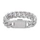 White gold 20mm moissanite Cuban bracelet, alternate view