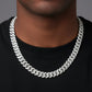 White gold 12mm moissanite Cuban chain