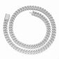 White gold 12mm moissanite Cuban chain, additional view