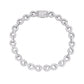 White gold moissanite infinity link bracelet, alternate view