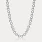 White gold 8mm moissanite infinity link necklace, alternate view