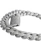 White gold moissanite mosaic Cuban chain, view 13