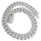 White gold moissanite mosaic Cuban chain, detail shot