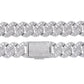 White gold 14mm prong set moissanite Cuban bracelet, additional view
