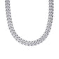 White gold 20mm prong set moissanite Cuban chain, alternate view