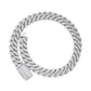 White gold 20mm prong set moissanite Cuban chain, additional view