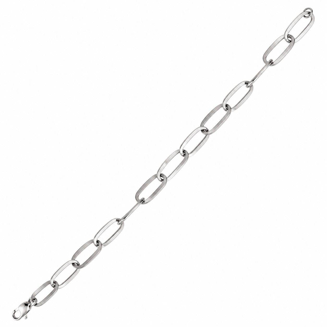 White gold paper clip bracelet
