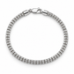 14K white gold diamond-cut rolo link bracelet