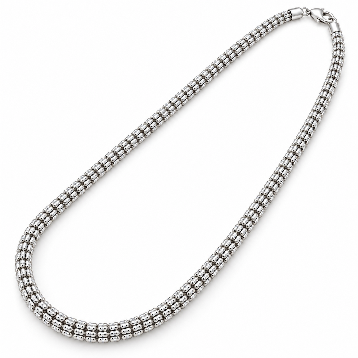 10K white gold diamond-cut rolo link chain