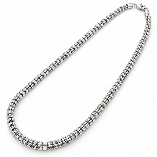 10K white gold diamond-cut rolo link chain