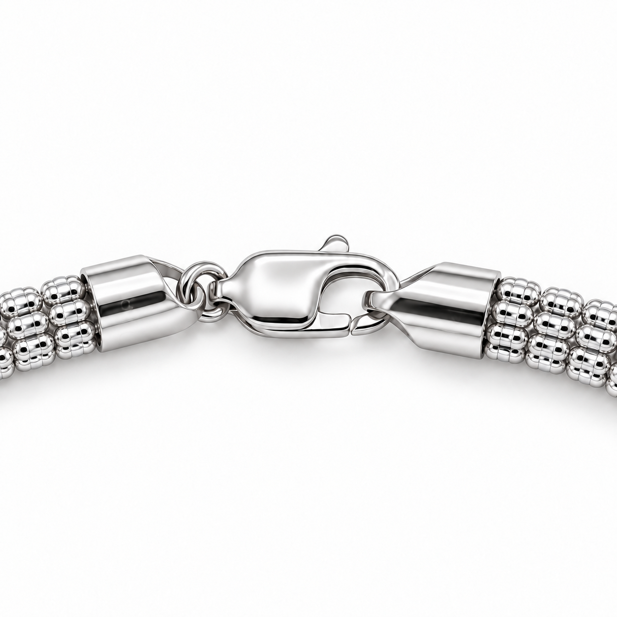 10K white gold diamond-cut rolo link chain, link detail