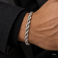 18K White Gold Solid Rope Bracelet, alternate view