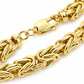 14K Yellow Gold Semi-Solid Byzantine Necklace, view 4